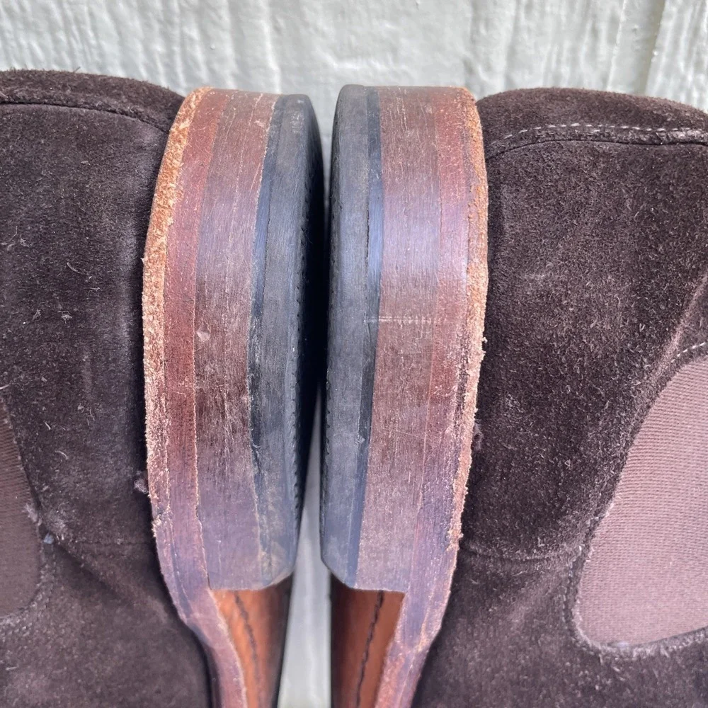 Allen Edmonds Liverpool Chelsea Dress Boot Mens 9.5 E 7525 Brown Suede‎ Leather